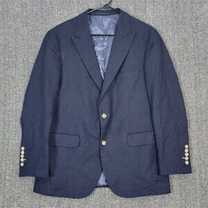 Oliver Wicks Blazer Mens 38S Blue Wool Lanificio Bottoli Italy Sport Coat Jacket